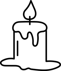 Burniing candle doodle icon