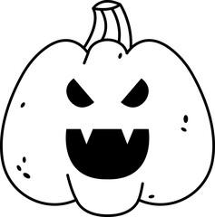 Halloween pumpkin doodle icon