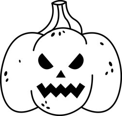 Halloween pumpkin doodle icon