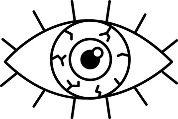 Scary eye doodle icon