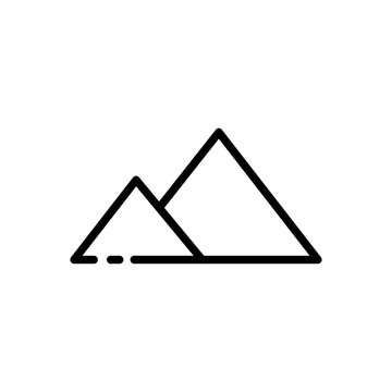 Rock line icon. Mountain, climber, travel, tourism, tour agency, hill, Alpinism, altitude, emblem, symbol. Mount concept. Vector black line icon on a white background