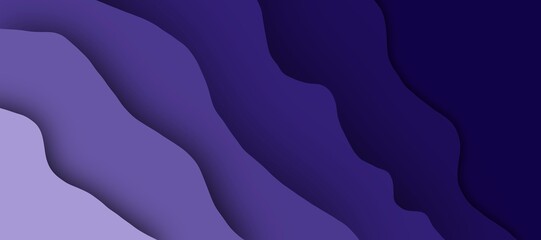 Abstract purple wavy background papercut style 