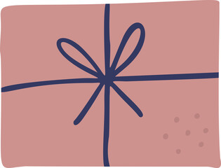 Hand drawn doodle cartoon style gift box to celebration