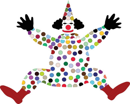 party clown vector with colorful style