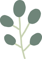 Beautiful png floral illustration with drawn flower. Stock clip art