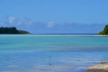 Turquoise ocean lagoons of Vanuatu in the Pacific islands