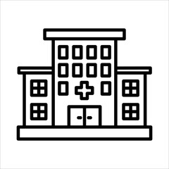 Hospital Icon Logo Design Vector Template Illustration Sign And Symbol
