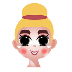 face, woman, beauty, fashion, flag, glasses, head, vector, illustration, hair, expression, sunglasses, people, model, black, person, eye, mask, art, lips, make-up, smile, glamour, avatar, close-up for