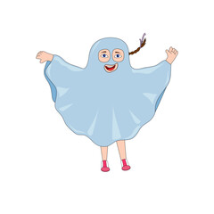 Girl is ghoast costume