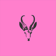 Animal ibex goat silhouette logo design template