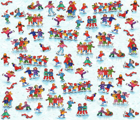 Ice skating - seamless repeatable