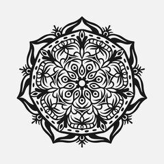 Circular pattern in form of mandala for Henna, tattoo, decoration. Decorative ornament in ethnic oriental style. Coloring book page.