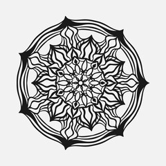 Circular pattern in form of mandala for Henna, tattoo, decoration. Decorative ornament in ethnic oriental style. Coloring book page.