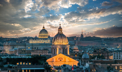 roma cupola si san Pietro,notturno © tommypiconefotografo