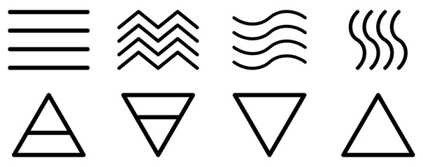 Set of four elements icons. Wind, fire, water, earth symbol Pictograph symbols