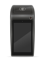 pos terminal for contactless payment for products and services vector illustration