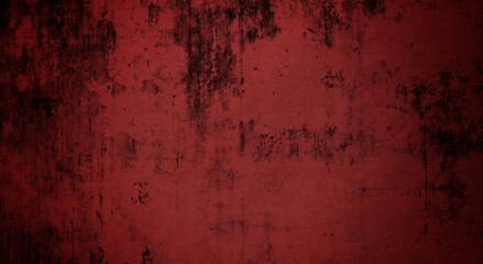 Obraz premium horror red textured old wall background, mossy wall surface and unique texture, red old wall background with dark side