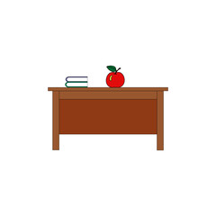 red apple on the table
