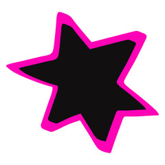 Spiky shape  hand drawn illustration in emo doodle design