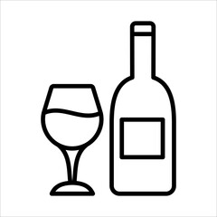 Wine,Cocktail Icon Logo Design Vector Template Illustration Sign And Symbol