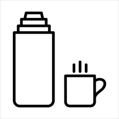 Thermos Icon Logo Design Vector Template Illustration Sign And Symbol