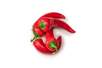 Red hot chili pepper isolated on a white background.
