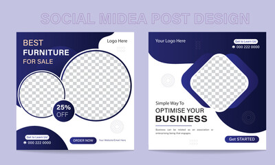 Colorful Social Media Post Design Template.