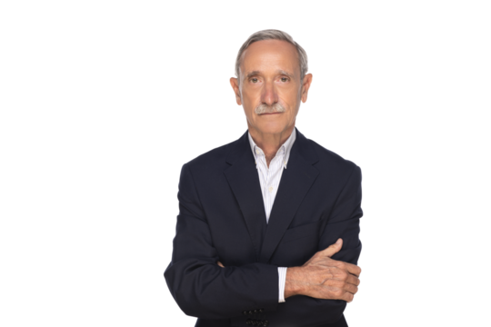 mature man with grey mustache looking at camera. retired latino hispanic people smile with confident.senior latin man looking at camera isolated on white.