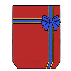 リボンでラッピングした長方形のプレゼント