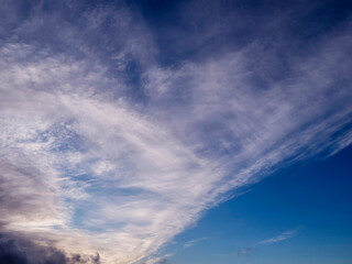 Naklejka na ściany i meble Blue cloudy sky background. Nature background for design purpose and sky swap.