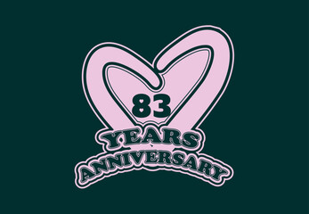 83 years anniversary logo and sticker design