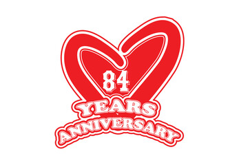 84 years anniversary logo and sticker design