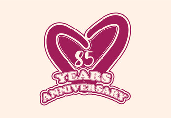 85 years anniversary logo and sticker design