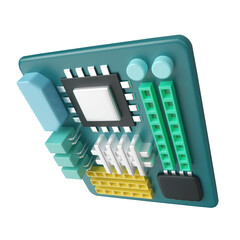 Motherboard 3D Illustration Icon