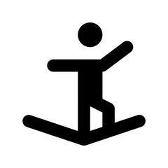 Water Surfing Vector Icon