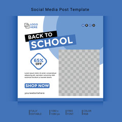 Obraz premium Welcome Banner Back to School social media template