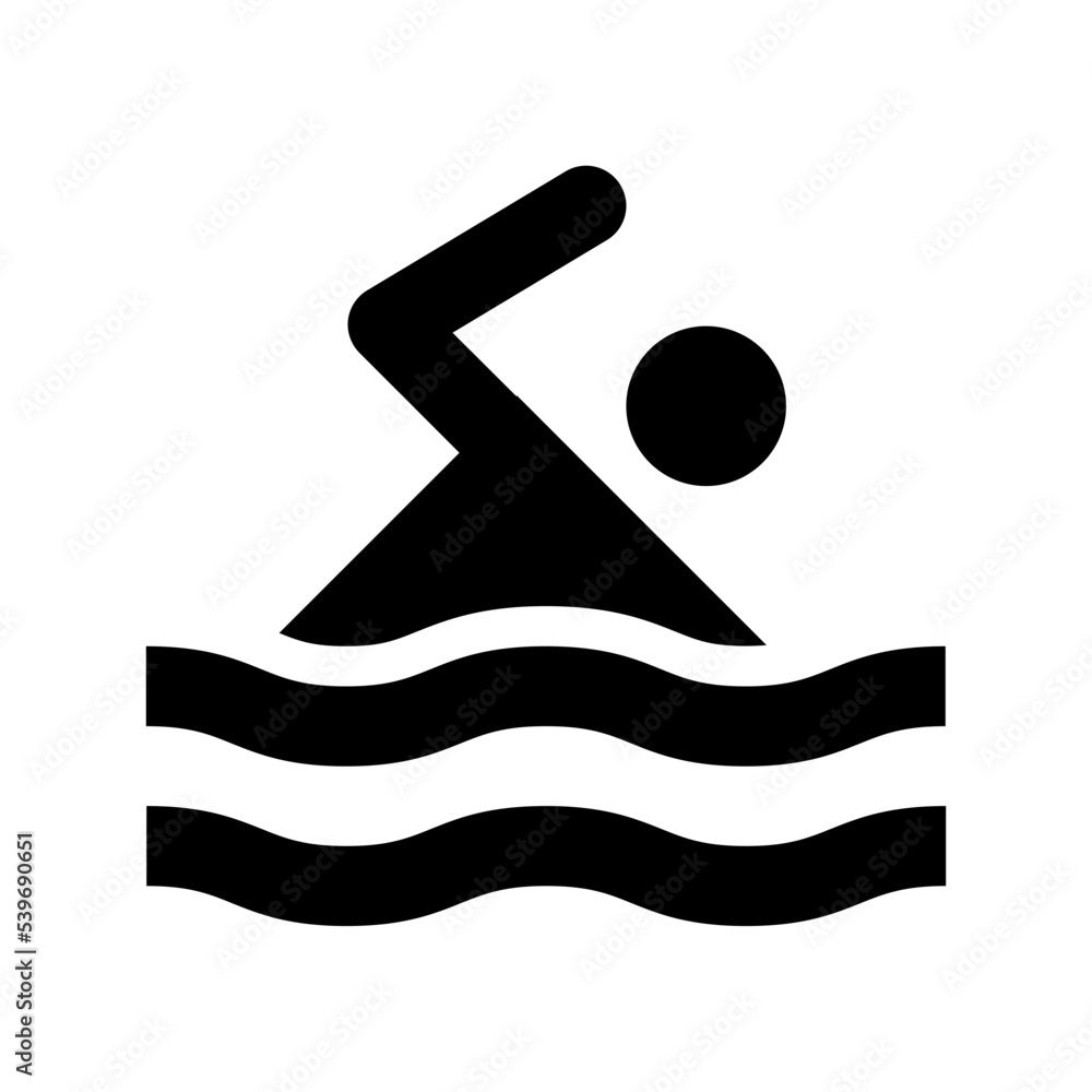 Poster swimming vector icon