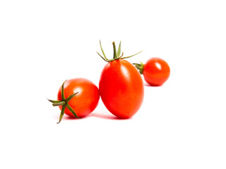 Cherry tomatoes isolated on the white background