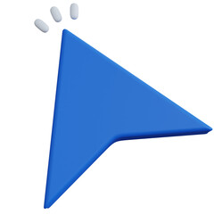 3d rendering blue pointer click isolated
