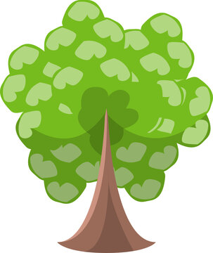 Icon Flat Design Tree. PNG