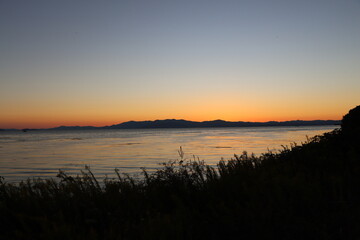 琵琶湖の夕焼け