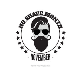 November concept icon label design with lettering