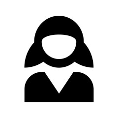 Young Girl Flat Vector Icon