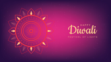 4K Happy Diwali luxury colorful greeting card India festival of lights holiday invitations templates collection background © KC