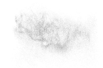 Distressed black texture. Dark grainy texture on white background. Dust overlay textured. Grain noise particles. Rusted white effect. Grunge design elements. Vector illustration, EPS 10.