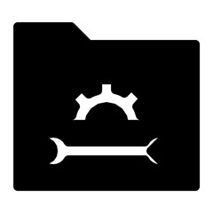 Folder Setting Flat Vector Icon
