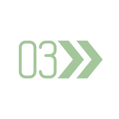 Number Info-graphic Bullet point 3, Arrow Shape number, Arrow Infographic Number.