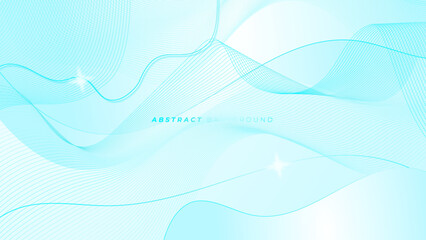 Abstract blue background with wave curve line and digital technology concept