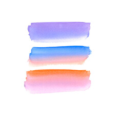Abstract watercolor strokes on white background. Colourful strokes
