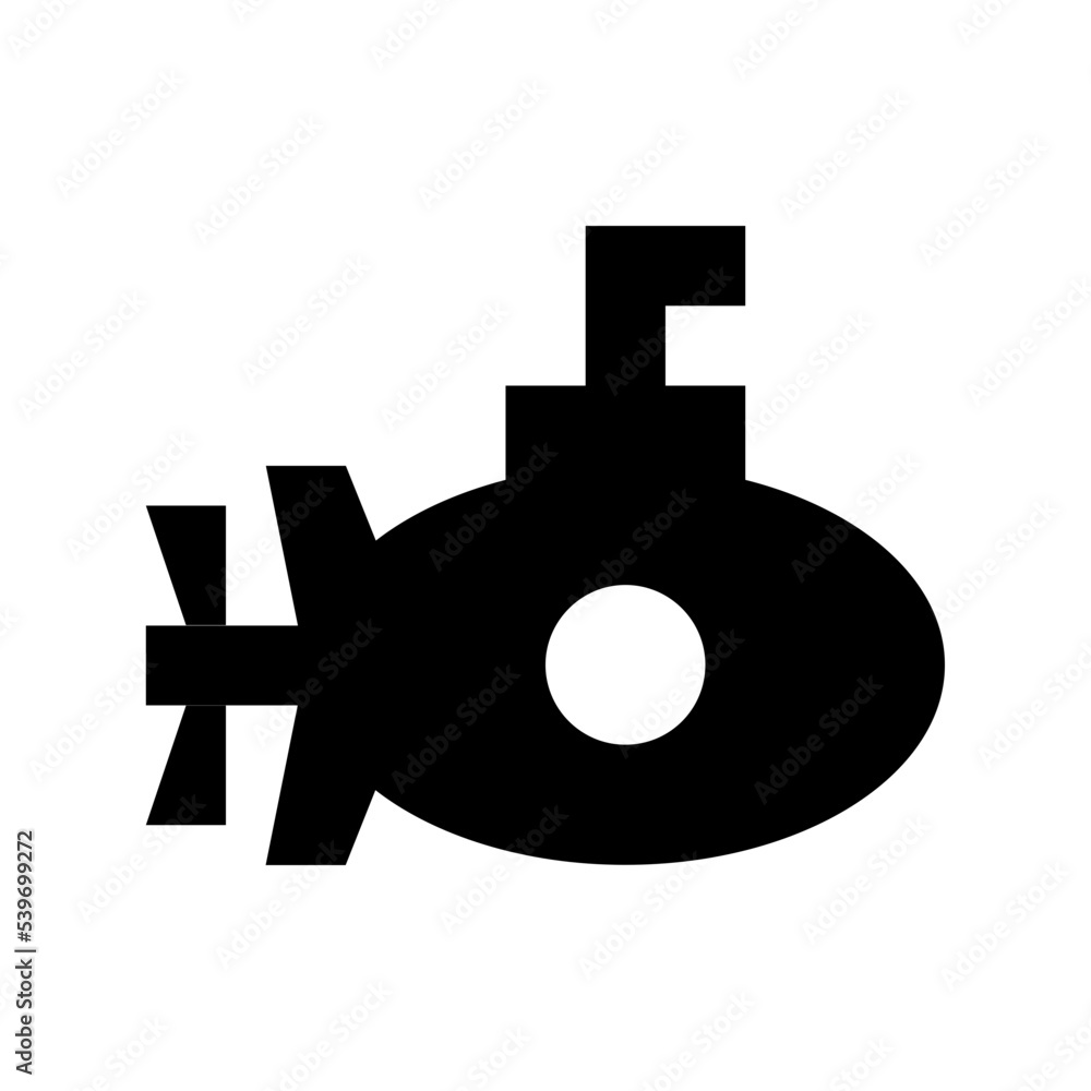 Poster submarine flat vector icon